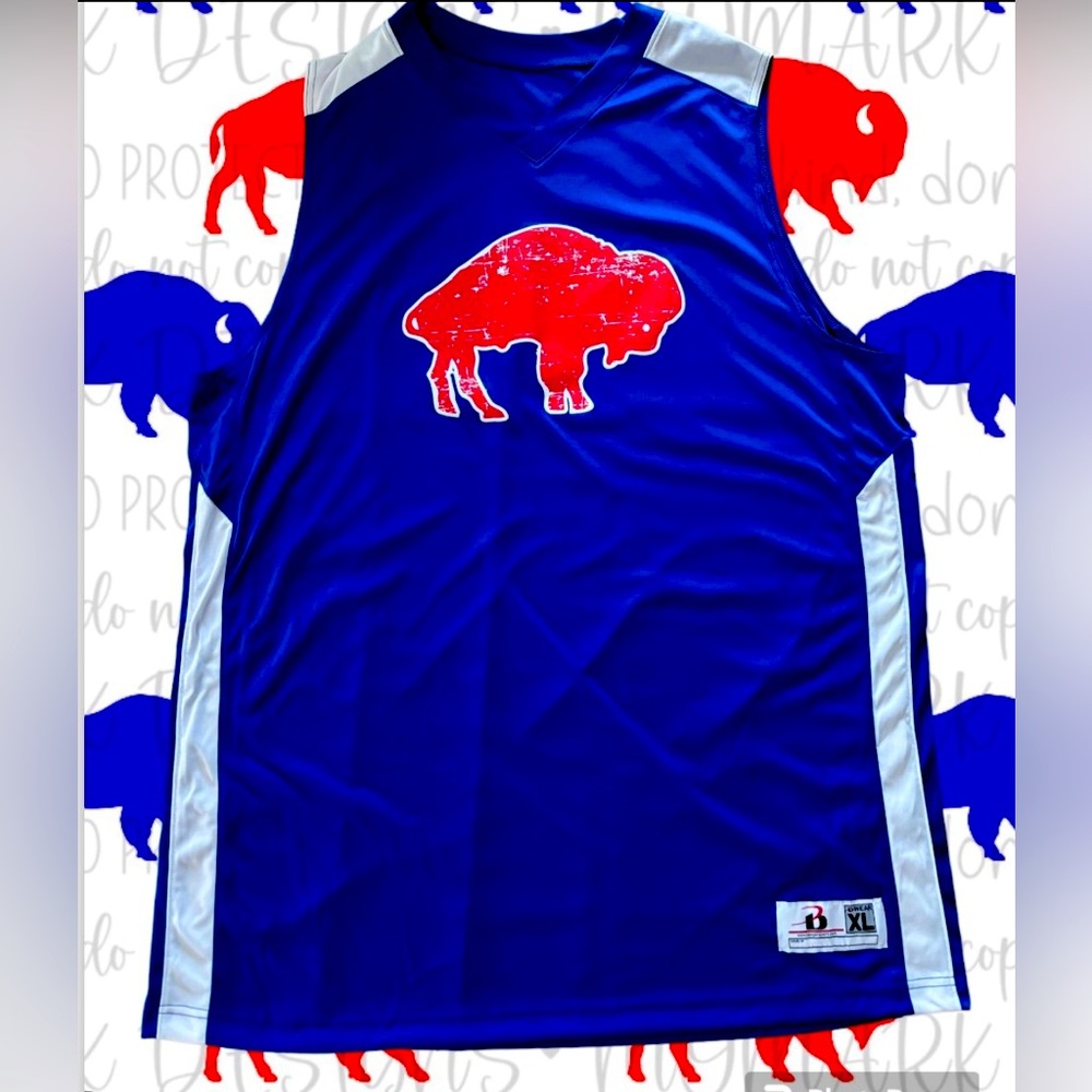 Buffalo Bills Mafia NFL Throwback Logo XL Big Man Sleeveless Wick Tank Top NWOT